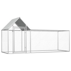vidaXL Gallinero acero galvanizado 3x1x1,5 m