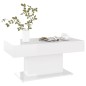 vidaXL Mesa de centro madera contrachapada blanco brillante 96x50x45cm