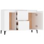 vidaXL Aparador de madera contrachapada blanco brillante 104x35x70 cm