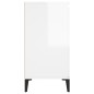 vidaXL Aparador de madera contrachapada blanco brillante 104x35x70 cm