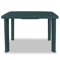 vidaXL Mesa de jardín de plástico verde 101x68x72 cm
