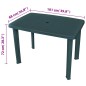 vidaXL Mesa de jardín de plástico verde 101x68x72 cm vidaXL Mesa de jardín de plástico verde 101x68x72 cm