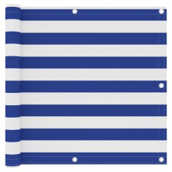 vidaXL Toldo para balcón tela oxford blanco y azul 90x300 cm