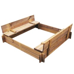 vidaXL Arenero de jardín para niños cuadrado de madera impregnada 