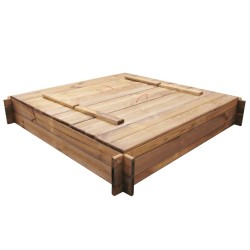vidaXL Arenero de jardín para niños cuadrado de madera impregnada 