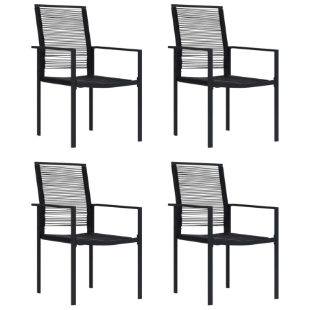 vidaXL Sillas de jardín 4 unidades ratán de PVC negro