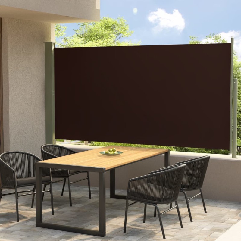 vidaXL Toldo lateral retráctil de jardín marrón 160x300 cm vidaXL Toldo lateral retráctil de jardín marrón 160x300 cm