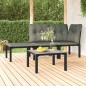 vidaXL Mesa de centro de jardín DPC y acero gris 55x55x31 cm vidaXL Mesa de centro de jardín DPC y acero gris 55x55x31 cm