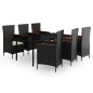 vidaXL Juego de comedor de jardín 7 piezas con cojines negro vidaXL Juego de comedor de jardín 7 piezas con cojines negro