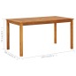 vidaXL Mesa de jardín madera maciza de acacia 140x80x74 cm vidaXL Mesa de jardín madera maciza de acacia 140x80x74 cm