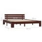 vidaXL Estructura de cama madera maciza pino marrón oscuro 160x200 cm vidaXL Estructura de cama madera maciza pino marrón oscuro 160x200 cm