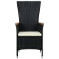 vidaXL Juego de comedor de jardín 7 piezas con cojines negro vidaXL Juego de comedor de jardín 7 piezas con cojines negro