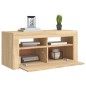 vidaXL Mueble de TV con luces LED roble Sonoma 90x35x40 cm