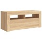 vidaXL Mueble de TV con luces LED roble Sonoma 90x35x40 cm