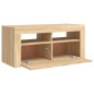 vidaXL Mueble de TV con luces LED roble Sonoma 90x35x40 cm