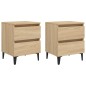 vidaXL Mesitas de noche 2 uds contrachapada roble Sonoma 40x35x50 cm vidaXL Mesitas de noche 2 uds contrachapada roble Sonoma 40x35x50 cm