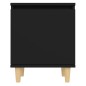 vidaXL Mesita de noche con patas de madera maciza negra 40x30x50 cm vidaXL Mesita de noche con patas de madera maciza negra 40x30x50 cm