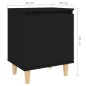 vidaXL Mesita de noche con patas de madera maciza negra 40x30x50 cm vidaXL Mesita de noche con patas de madera maciza negra 40x30x50 cm