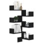 vidaXL Estantes de esquina pared madera ingeniería negro 40x40x50 cm vidaXL Estantes de esquina pared madera ingeniería negro 40x40x50 cm