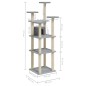 vidaXL Rascador para gatos con postes de sisal gris claro 171 cm vidaXL Rascador para gatos con postes de sisal gris claro 171 cm