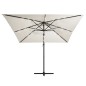 vidaXL Sombrilla voladiza con luces LED y poste acero arena 250x250 cm vidaXL Sombrilla voladiza con luces LED y poste acero arena 250x250 cm