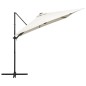 vidaXL Sombrilla voladiza con luces LED y poste acero arena 250x250 cm vidaXL Sombrilla voladiza con luces LED y poste acero arena 250x250 cm