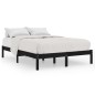 vidaXL Estructura de cama de madera maciza de pino negra 140x200 cm vidaXL Estructura de cama de madera maciza de pino negra 140x200 cm