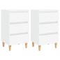 vidaXL Mesitas de noche 2 uds patas madera maciza blanco 40x35x69 cm vidaXL Mesitas de noche 2 uds patas madera maciza blanco 40x35x69 cm