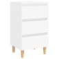 vidaXL Mesitas de noche 2 uds patas madera maciza blanco 40x35x69 cm vidaXL Mesitas de noche 2 uds patas madera maciza blanco 40x35x69 cm