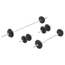 vidaXL Juego de barras y pesas 30 kg