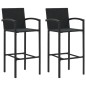 vidaXL Taburetes de cocina 2 unidades ratán sintético negro vidaXL Taburetes de cocina 2 unidades ratán sintético negro