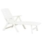 vidaXL Tumbona plegable de plástico blanco vidaXL Tumbona plegable de plástico blanco