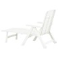 vidaXL Tumbona plegable de plástico blanco vidaXL Tumbona plegable de plástico blanco