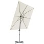 vidaXL Sombrilla voladiza con poste de acero 250x250 cm arena vidaXL Sombrilla voladiza con poste de acero 250x250 cm arena