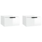 vidaXL Mesitas de noche de pared 2 uds blanco brillante 34x30x20 cm vidaXL Mesitas de noche de pared 2 uds blanco brillante 34x30x20 cm