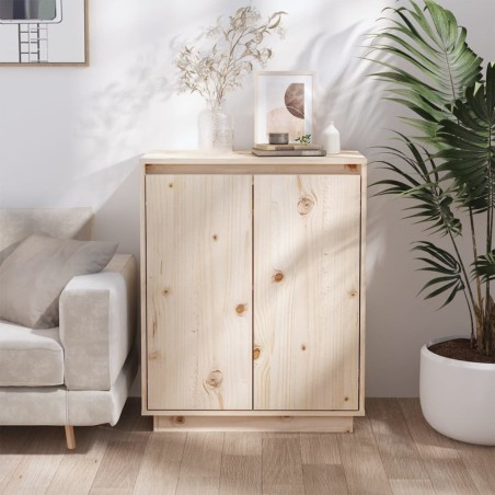 vidaXL Aparador de madera maciza de pino 60x34x75 cm
