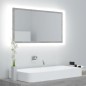 vidaXL Espejo de baño acrílico gris hormigón 80x8,5x37 cm
