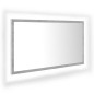 vidaXL Espejo de baño acrílico gris hormigón 80x8,5x37 cm