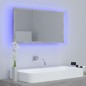 vidaXL Espejo de baño acrílico gris hormigón 80x8,5x37 cm