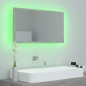 vidaXL Espejo de baño acrílico gris hormigón 80x8,5x37 cm