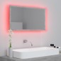 vidaXL Espejo de baño acrílico gris hormigón 80x8,5x37 cm