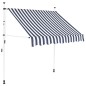 vidaXL Toldo manual retráctil 200 cm azul y blanco a rayas vidaXL Toldo manual retráctil 200 cm azul y blanco a rayas