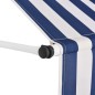 vidaXL Toldo manual retráctil 200 cm azul y blanco a rayas vidaXL Toldo manual retráctil 200 cm azul y blanco a rayas