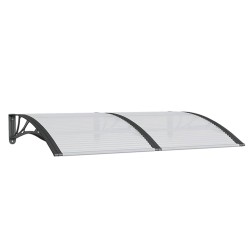 vidaXL Marquesina de puerta policarbonato negro 150x100 cm
