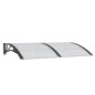 vidaXL Marquesina de puerta policarbonato negro 150x100 cm