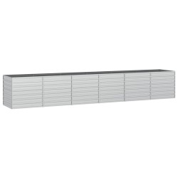 vidaXL Arriate de acero galvanizado plateado 480x80x77 cm