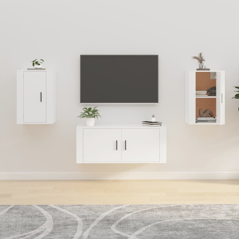 vidaXL Muebles para TV de pared 2 uds blanco 40x34,5x60 cm vidaXL Muebles para TV de pared 2 uds blanco 40x34,5x60 cm
