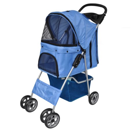 vidaXL Cochecito para perros azul 