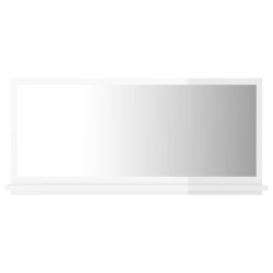 vidaXL Espejo de baño madera contrachapada blanco brillo 80x10,5x37 cm