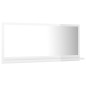 vidaXL Espejo de baño madera contrachapada blanco brillo 80x10,5x37 cm vidaXL Espejo de baño madera contrachapada blanco brillo 80x10,5x37 cm